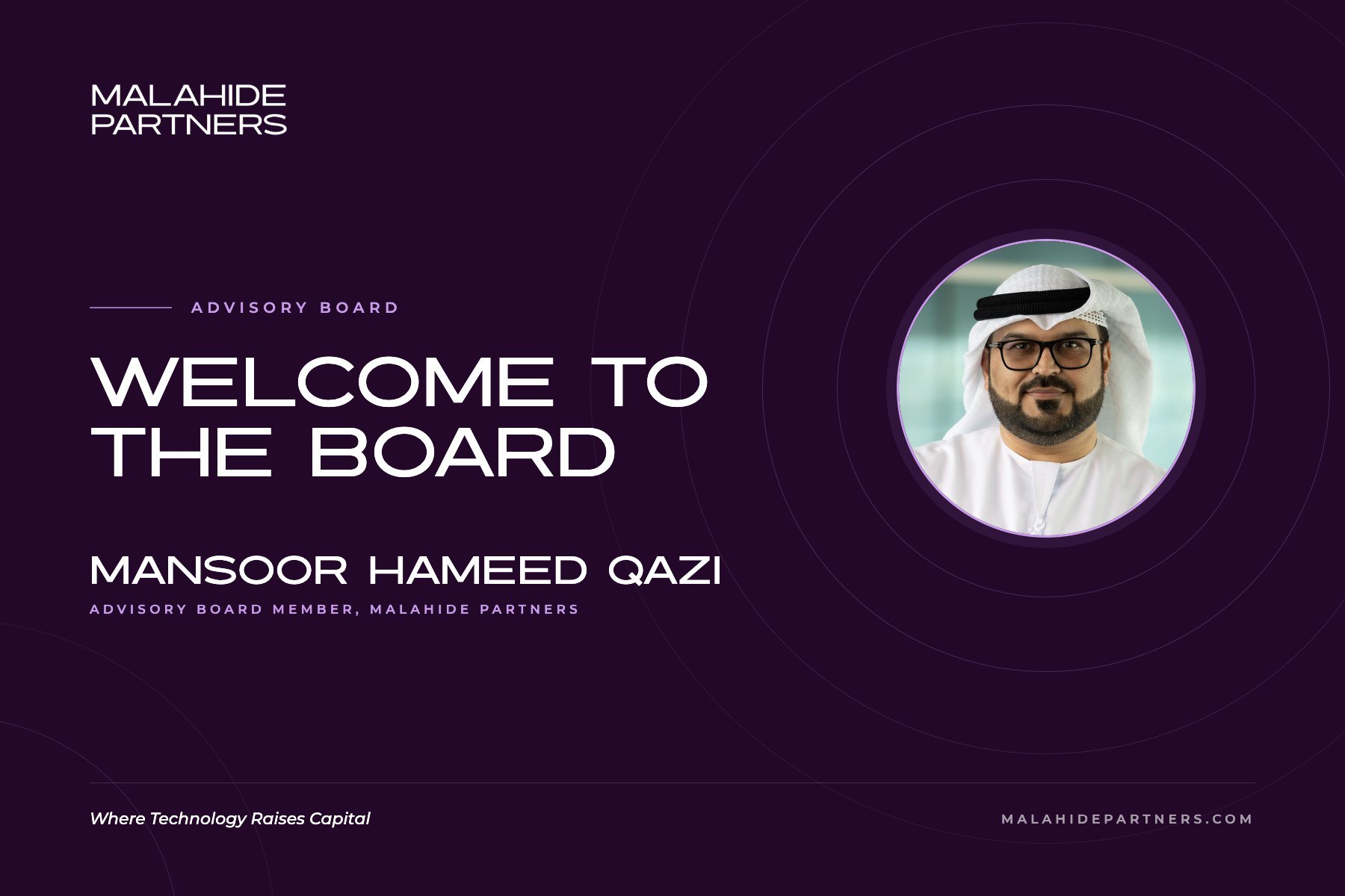 Welcome to the board: Mansoor Hameed Qazi, Malahide Partners